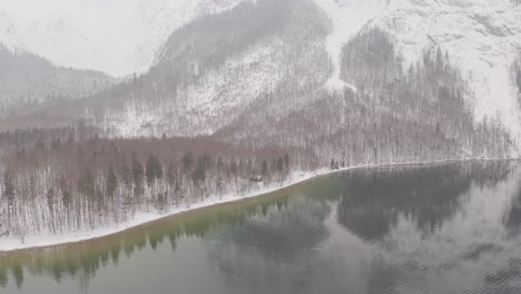 Aerial-drone-of-European-winter-lake---Ungraded