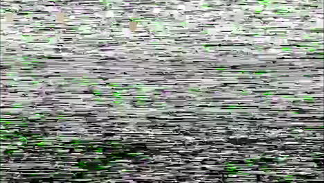 tv static and noise glitch on vcr television screen with bad signal