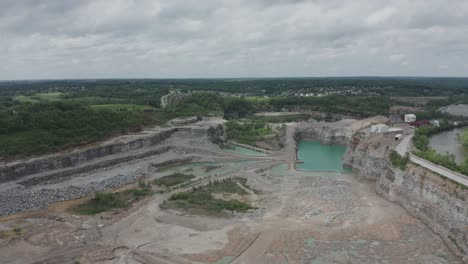 Drone-flies-over-a-quarry-in-the-Midwest-USA