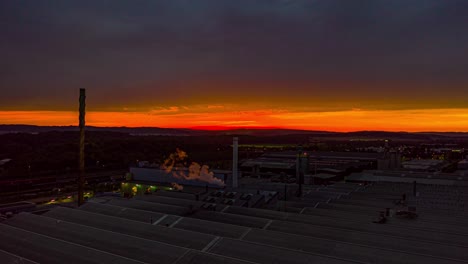 Drohnen-Hyperlapse-Der-Untergehenden-Sonne-In-Göttingen,-Niedersachsen,-Deutschland,-Europa