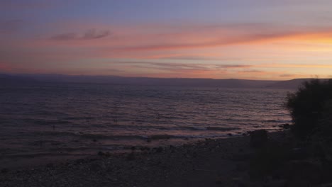 the sea of galilee at dawn