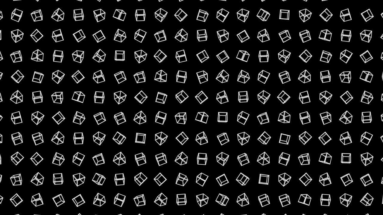 patrón de cubo geométrico. baile de cubo. animación de bucle de símbolo de negocio. diseño de red de negocios.