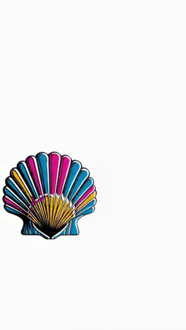 colorful seashell illustration on white background
