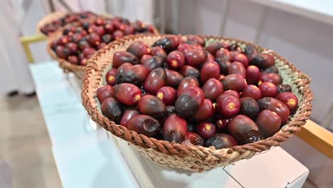 fresh emirati dates are displayed during the dates festival in the united arab emirates