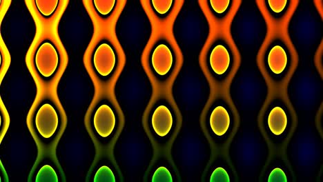 patrón geométrico abstracto de colores como rayas de neón brillantes verticales y horizontales o cuadrícula con nodos circulares sobre fondo oscuro.