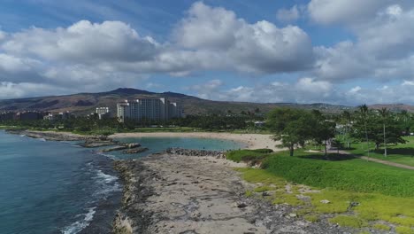 scenic hawaiian coastline of ko olina, hotel resort near ulua lagoon