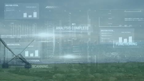 animation of financial data processing over field