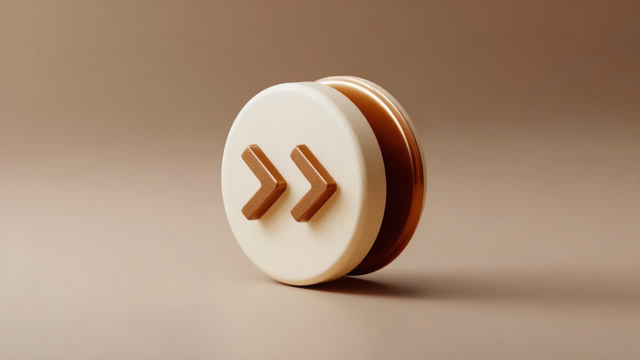 A visually appealing object featuring intricate directional symbols against a softly lit neutral background, emphasizing modern design and simplicity in form and color