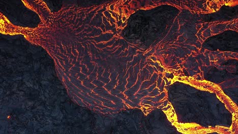 flujo de lava vista aérea