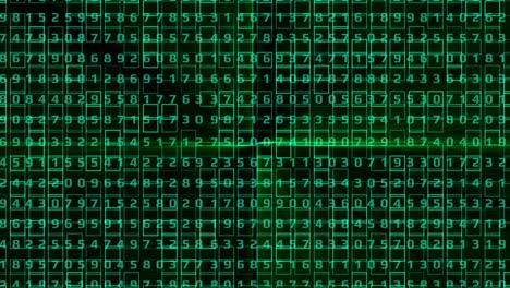 digital number technology 4k motion computing running developer program code motion background.