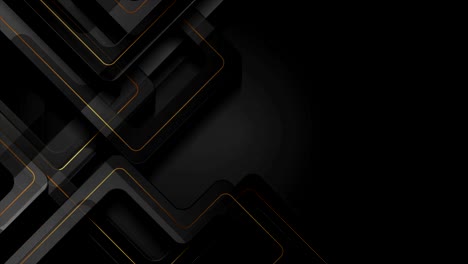 fondo de movimiento geométrico negro con líneas doradas abstractas