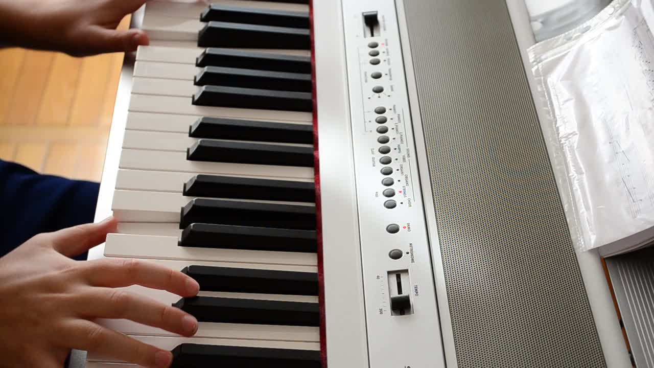 Tasti del pianoforte. Esecuzione di musica classica