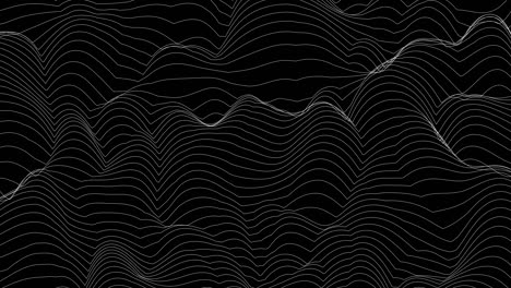 animación de bucle de rayas ultra delgadas de moda con líneas de distorsión de onda. paisaje de ruido abstracto. fondo de ondulación procedimental. 4k uhd.