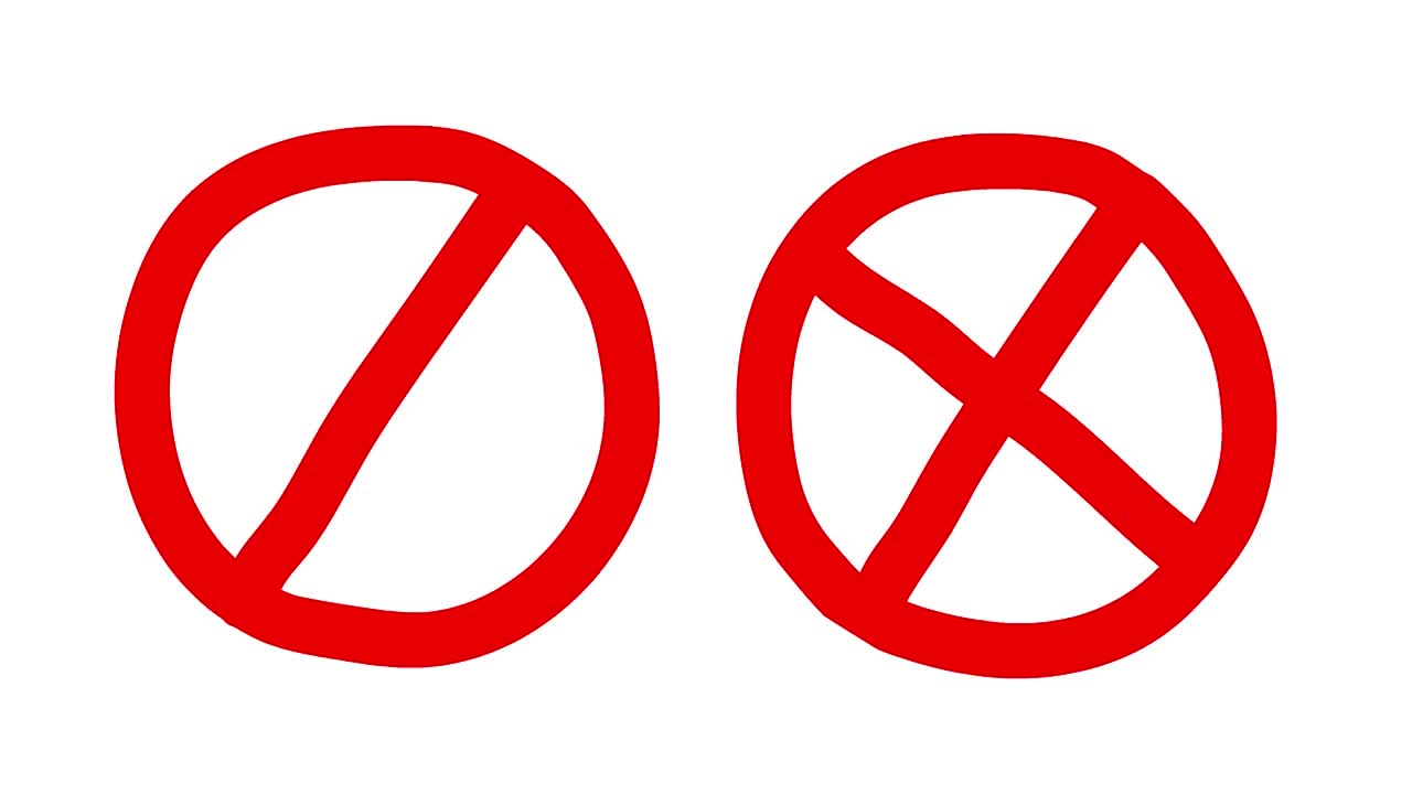 Prohibition signs on white background
