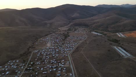 country houses surrounded by hills