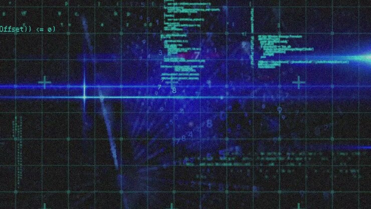 Animation of green data processing and binary coding