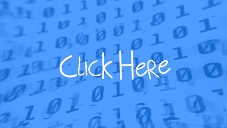 animación de texto sobre codificación binaria en fondo azul