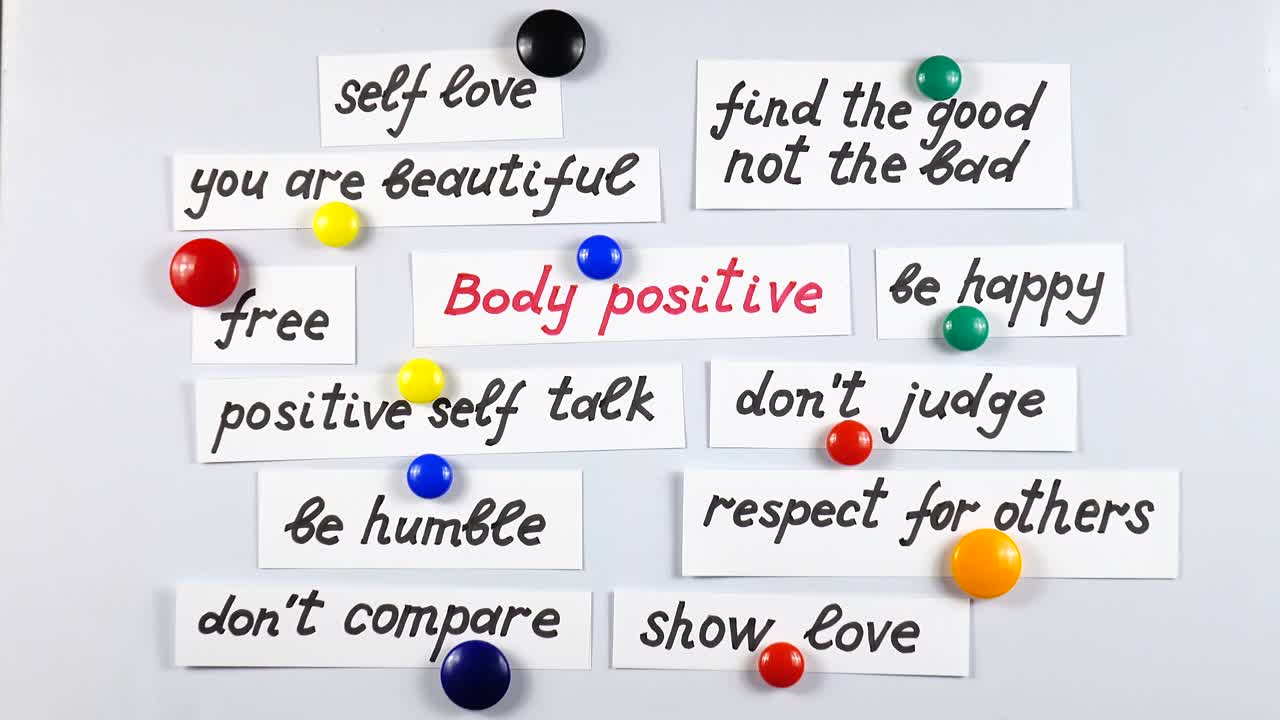 사회적 운동에 대한 프레젠테이션: 색 자기판에 몸이 긍정적입니다.