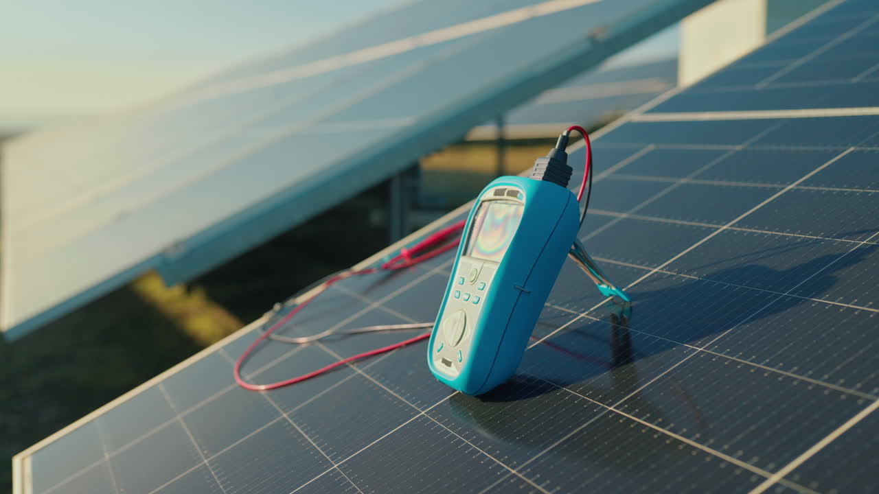 Solar Panel Testing with Multimeter