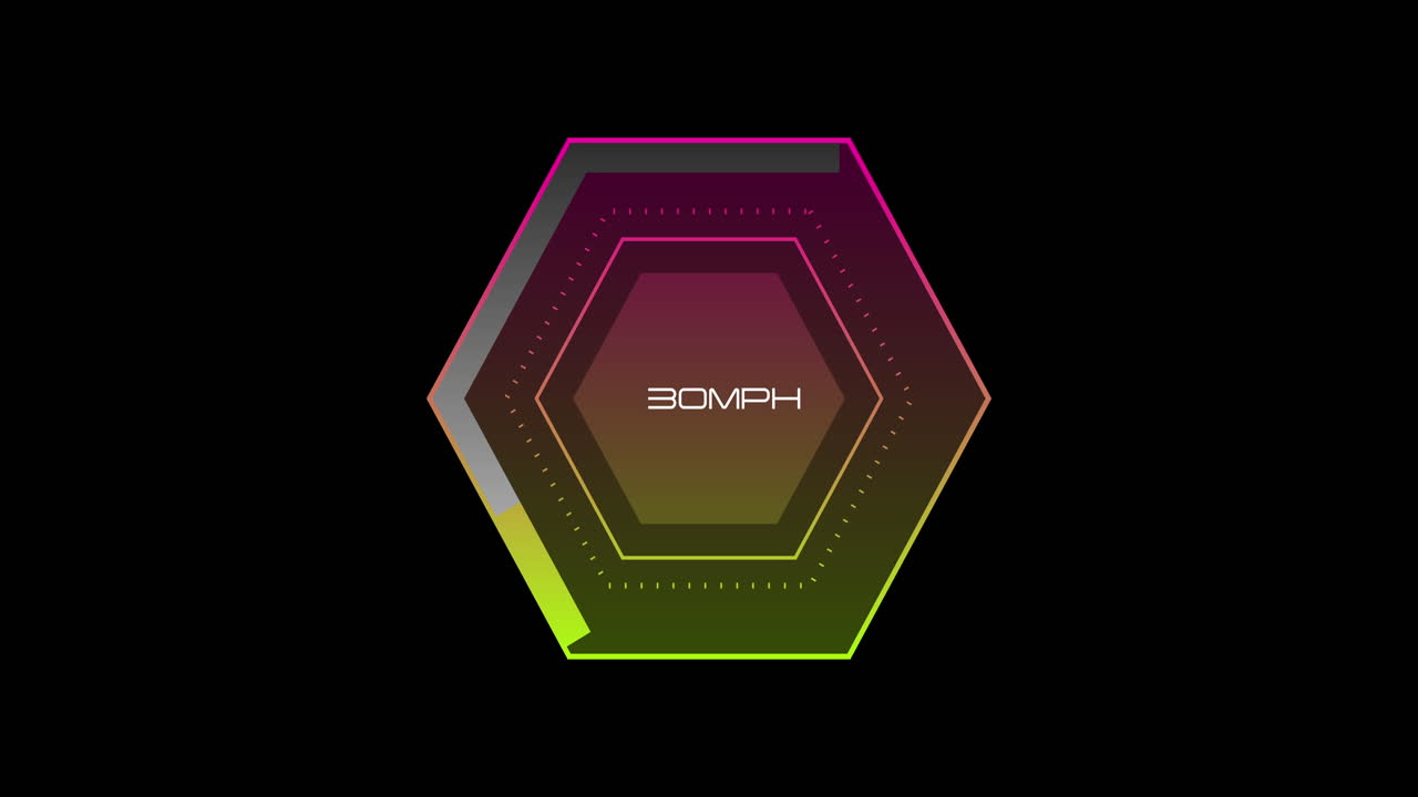 검은색 바탕에 있는 자동차 속도계의 애니메이션