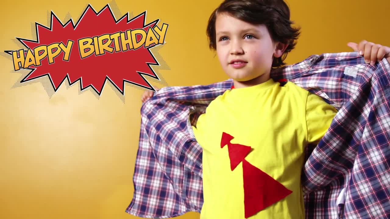 연설 거품에 쓴 생일 축하