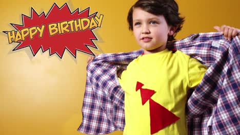feliz cumpleaños escrito en la burbuja del discurso
