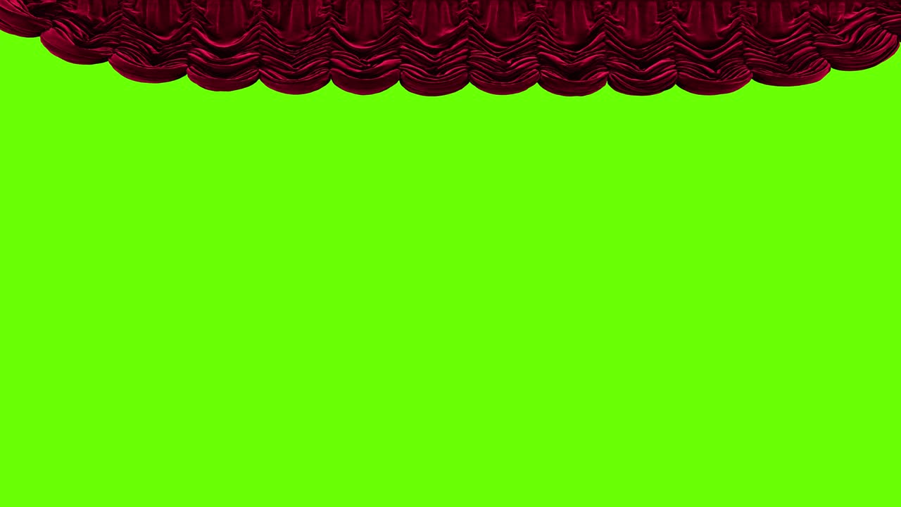 초록색 배경 에 있는 극장 의 빨간색 극장 커튼