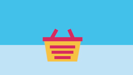 cesta de compras con zapatos animación comercial