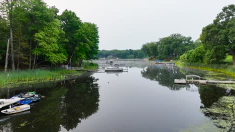 an opening feeder section of mona lake in muskegon