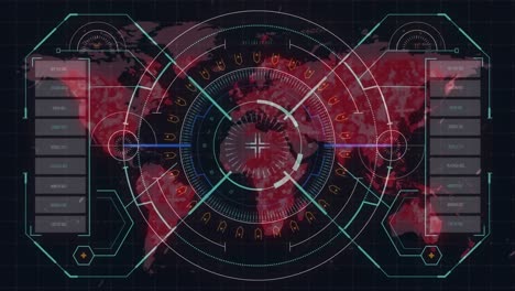 Animación-De-Células-Covid-19-Y-Procesamiento-De-Datos-Sobre-El-Mapa-Mundial