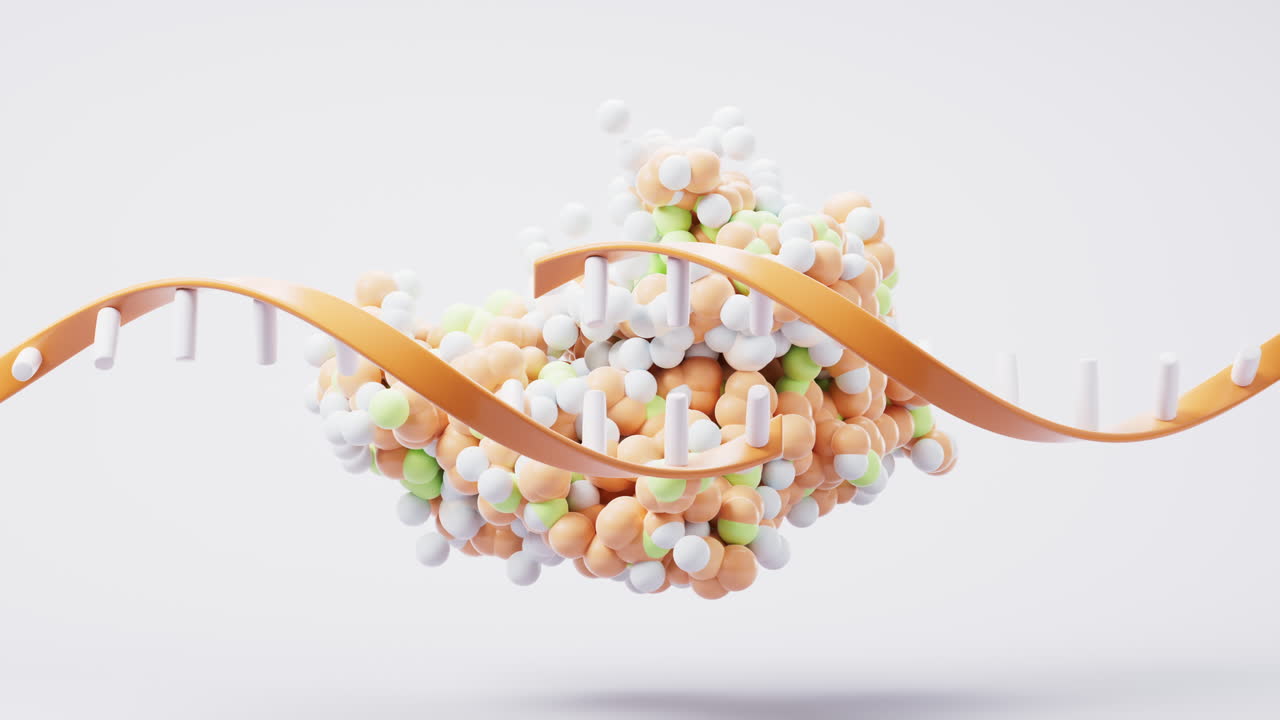 Biological organic protein structure, 3d rendering.