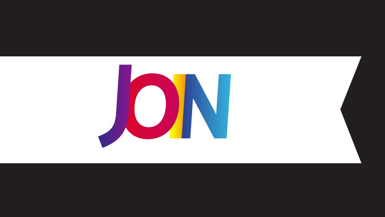 Join word on white banner ribbon