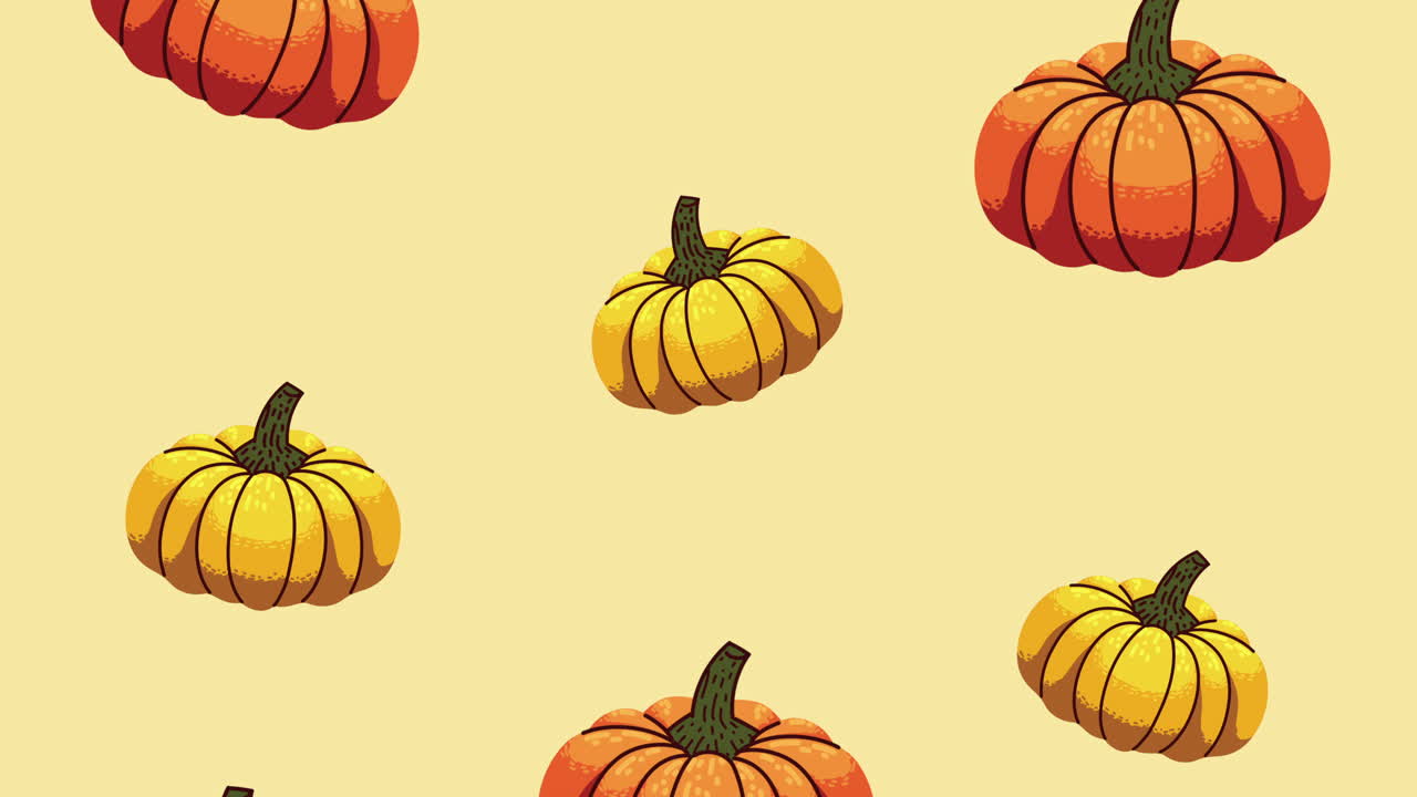 호박 패턴 가을 시즌 애니메이션