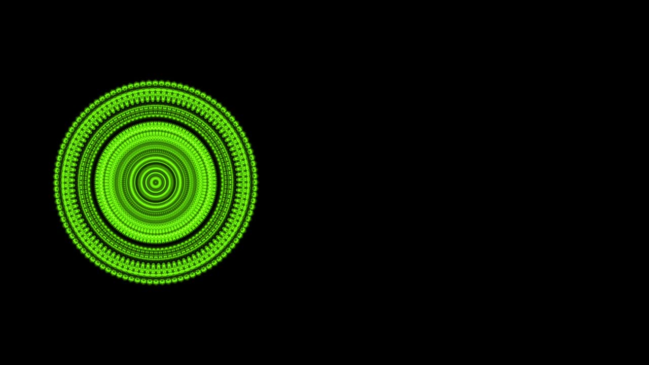 abstracción redonda del movimiento de velocidad girando partículas verdes, dando efecto hipnótico.