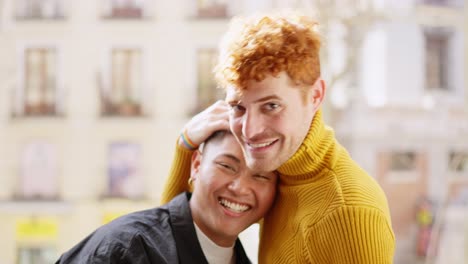 joyful moments: a couple's affectionate interaction