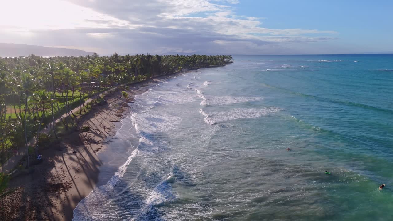 Stunning Aerial Shot of Playa Bonita, Las Terrenas, Highlighting Its Natural Beauty