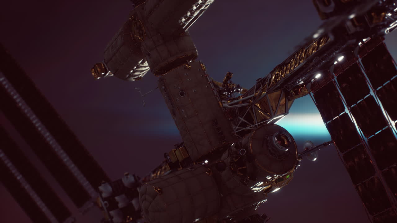 지구 위 의 국제 우주 정거장 nasa 가 제공 한 요소 들