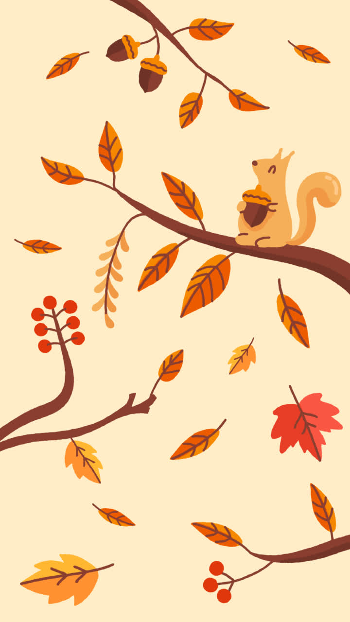 una animación de un fondo de otoño vintage de estilo vintage