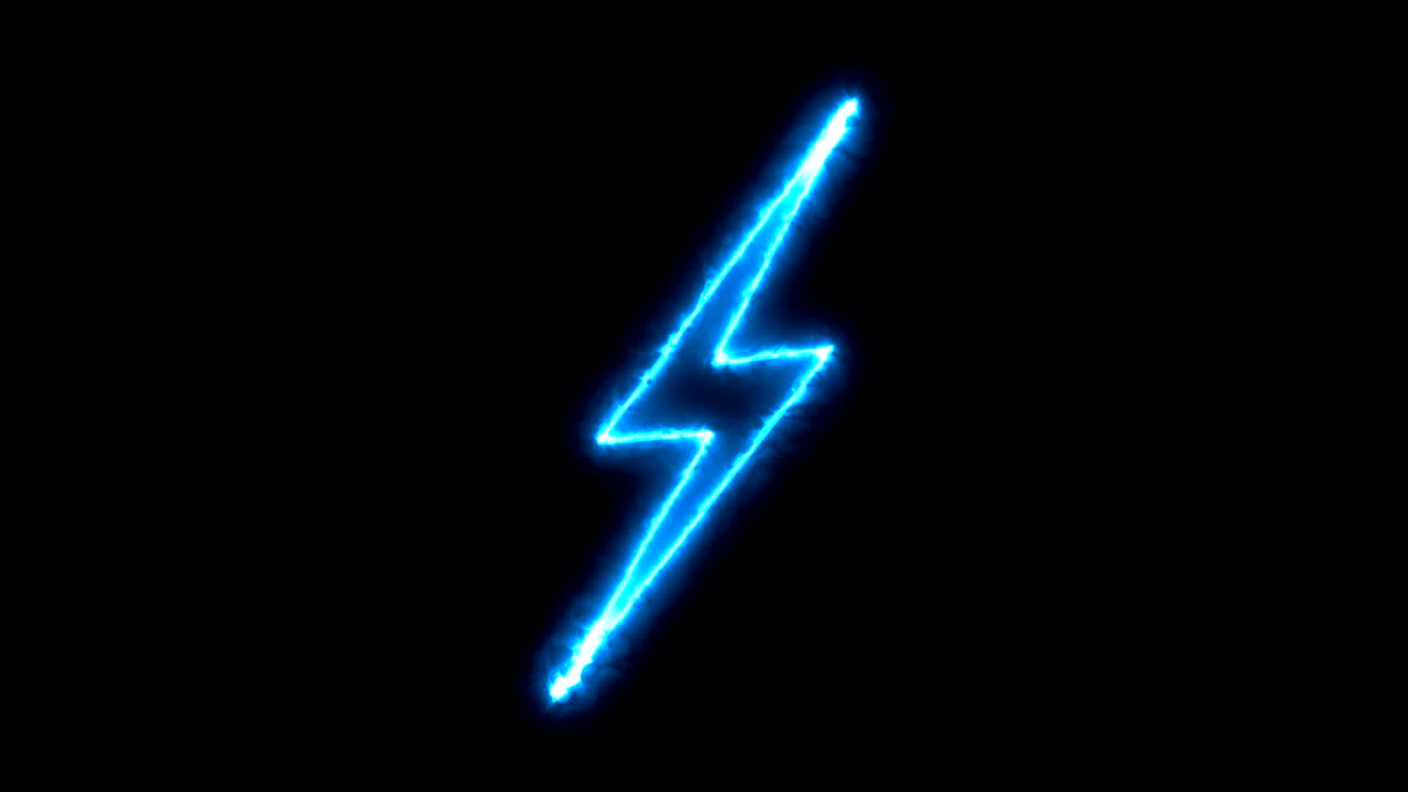 추상적인 배경과 번개 표지. 검은 배경의 아이콘