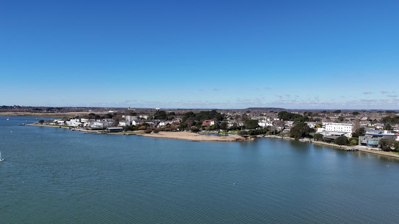 Waterfront Mudeford Christchurch UK drone,aerial view