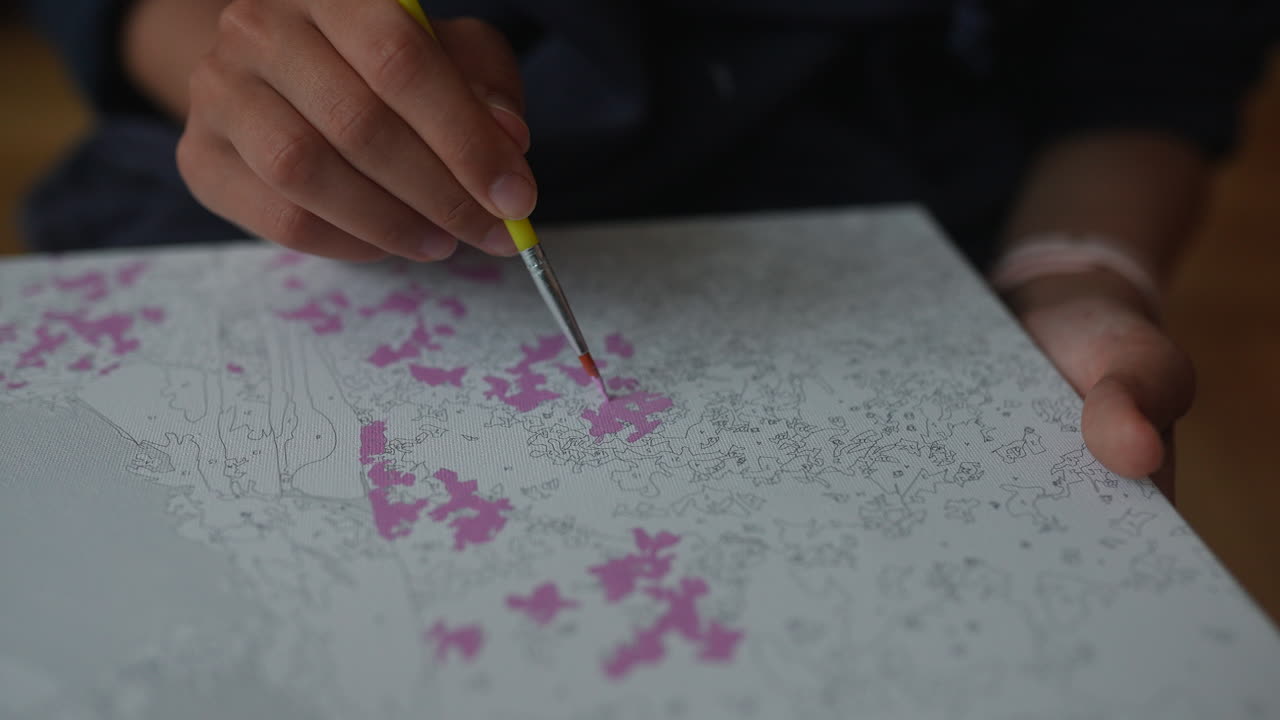 persona pintando por números