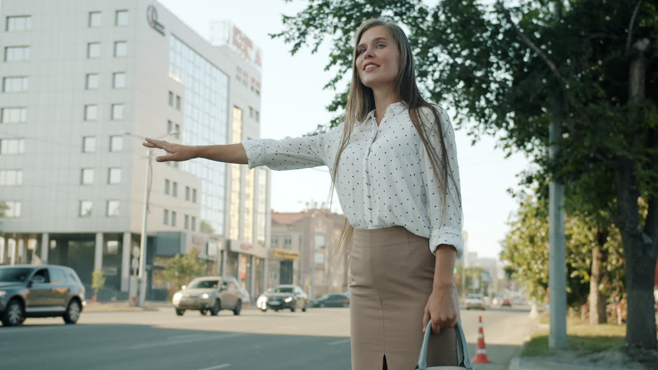 Businesswoman Waiting for a Taxi