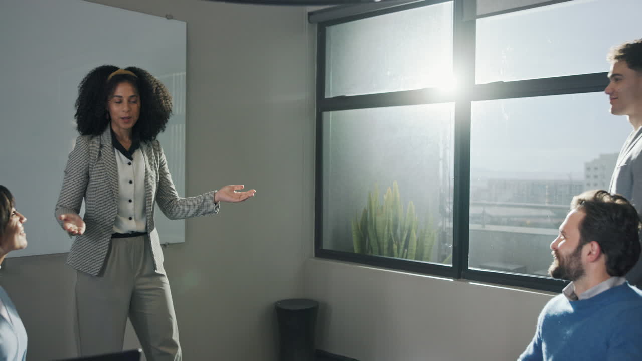 Business Meeting with Handshake and Applause