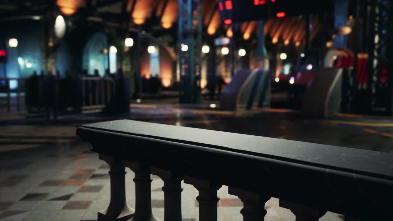 미래의 지하철 역 플랫폼