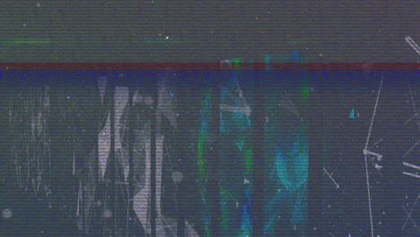 animation with vibrant colors and digital glitch effect on geometric patterns
