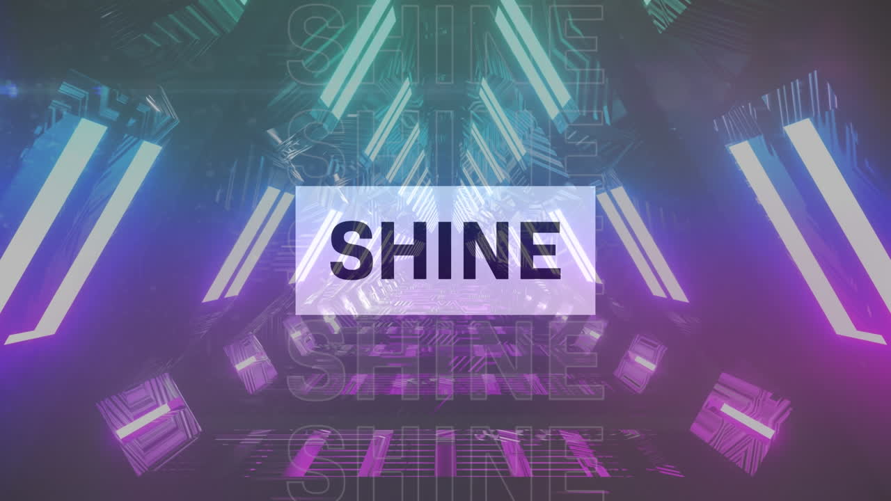 움직이는 화면 위에 반이는 텍스트의 애니메이션