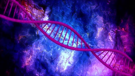 animation of dna strand over blue background