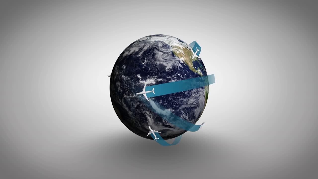 aviones volando sobre la tierra giratoria