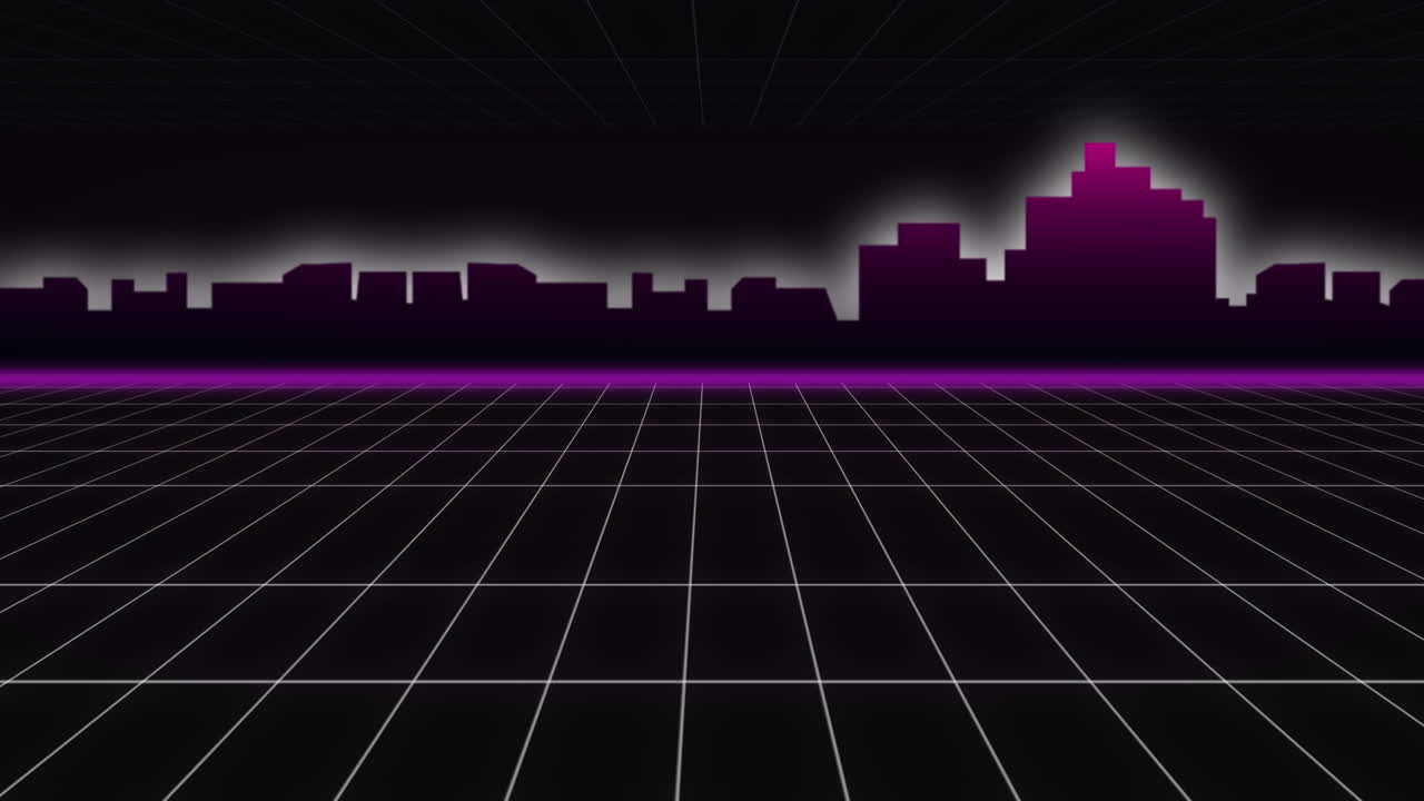 Outline of modern cityscape and grid