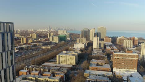 Skyline-Von-Chicago-Von-Der-Südseite-An-Klaren-Tagen